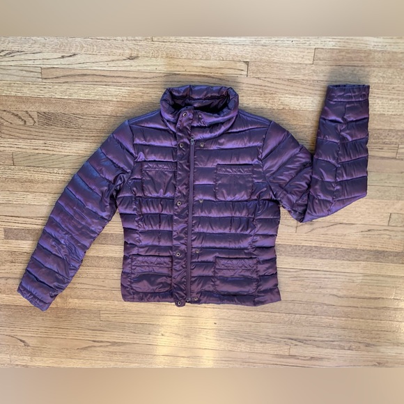 Lands End Burgundy Lightweight Puffer Jacket (Small) - Picture 5 of 11